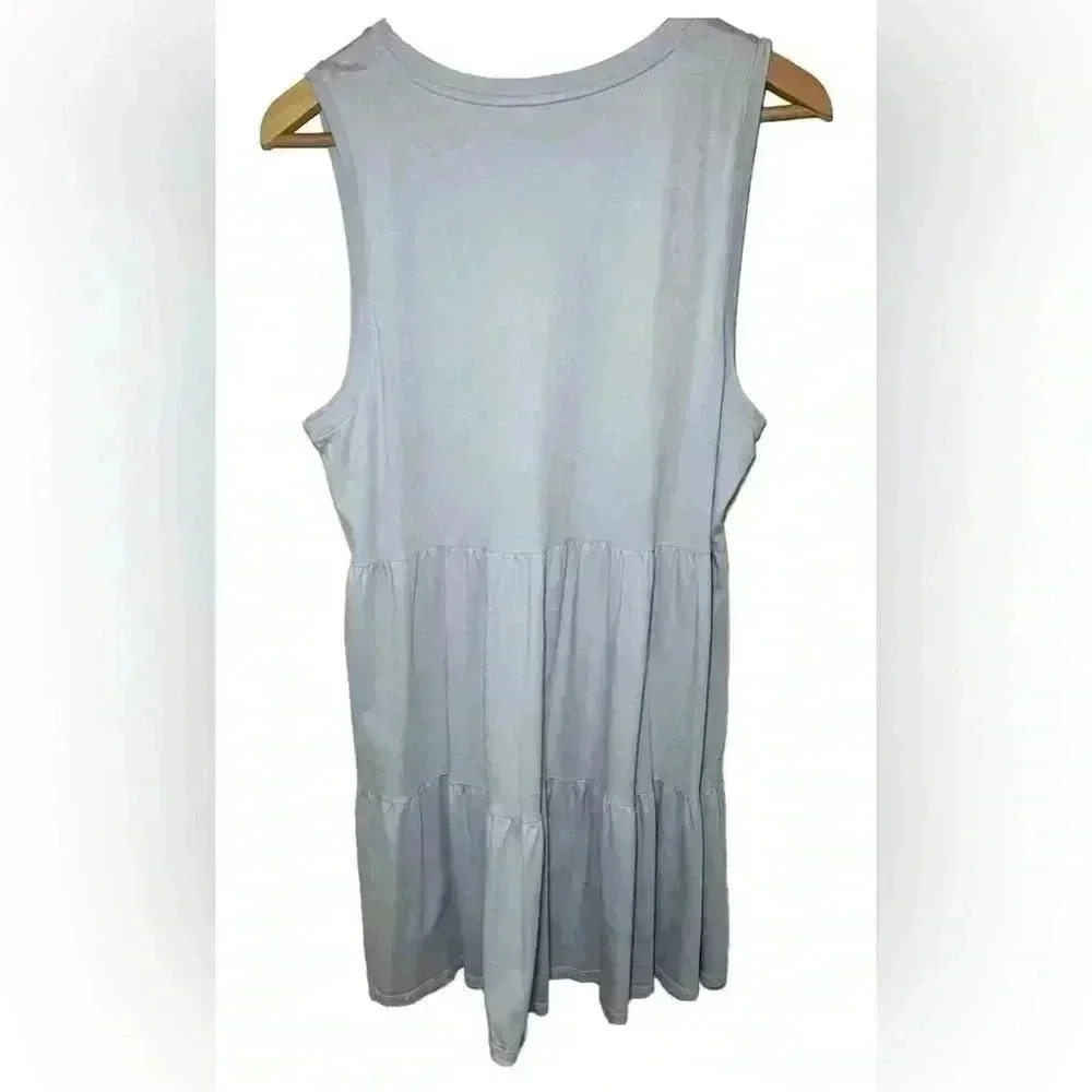 J. Crew Women's Tiered Soft Knit Dress Arctic Blue Size M - Picture 4 of 8